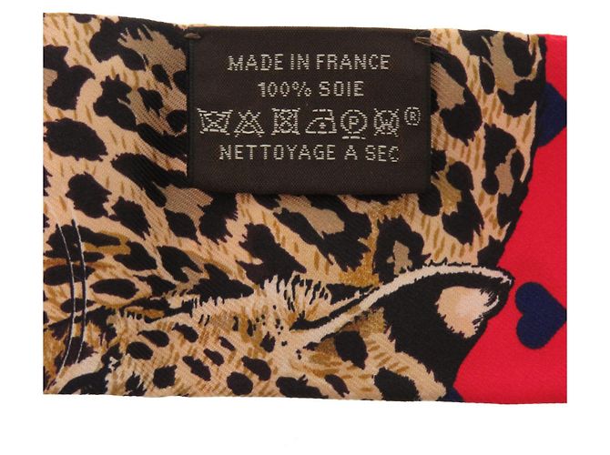 Foulard in seta Hermès Heart Twilly Jungle Love Rosso Blu - vista 3