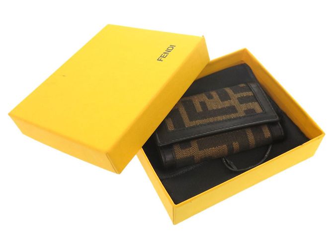 Fendi Brown Canvas and Leather Keycase - view 2