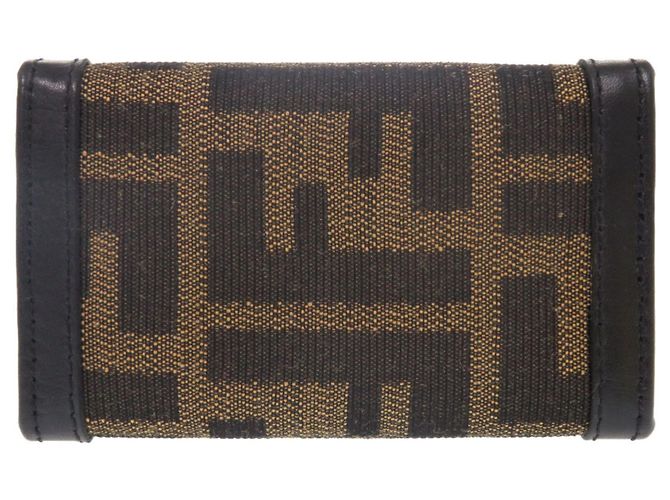 Fendi Brown Canvas and Leather Keycase - view 3