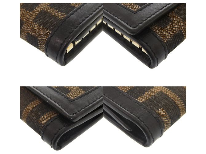 Fendi Brown Canvas and Leather Keycase - view 4