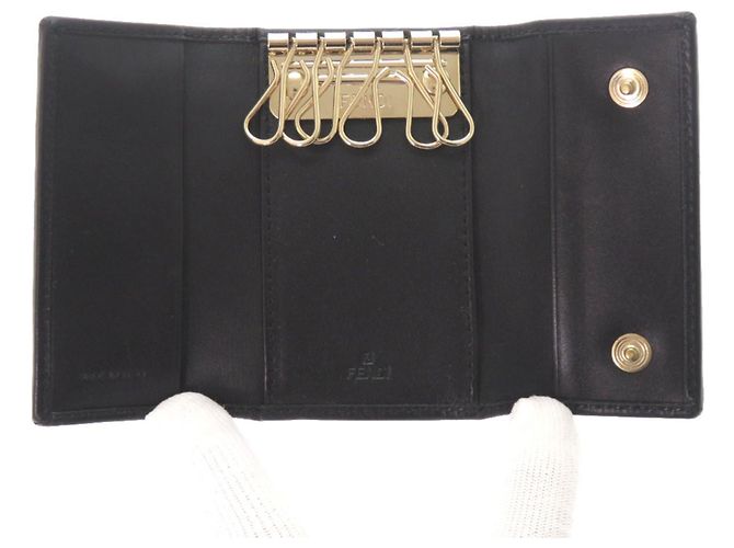 Fendi Brown Canvas and Leather Keycase - view 5