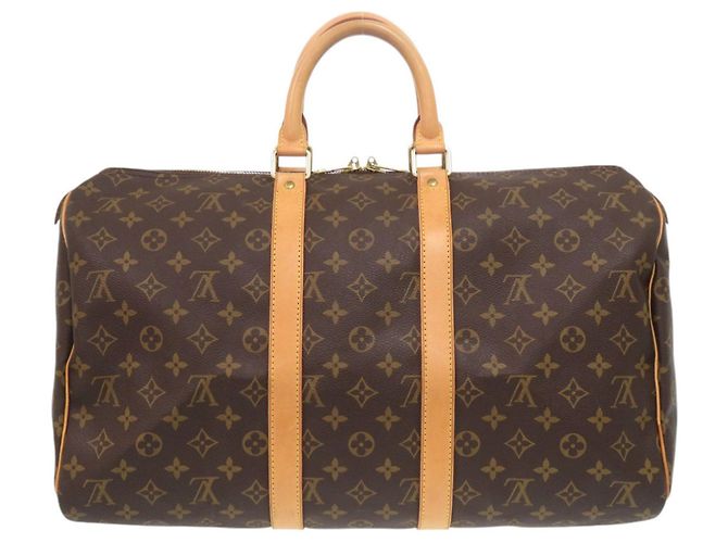 Borsa Boston Keepall 45 Monogram Louis Vuitton Marrone Monogramma - vista 2