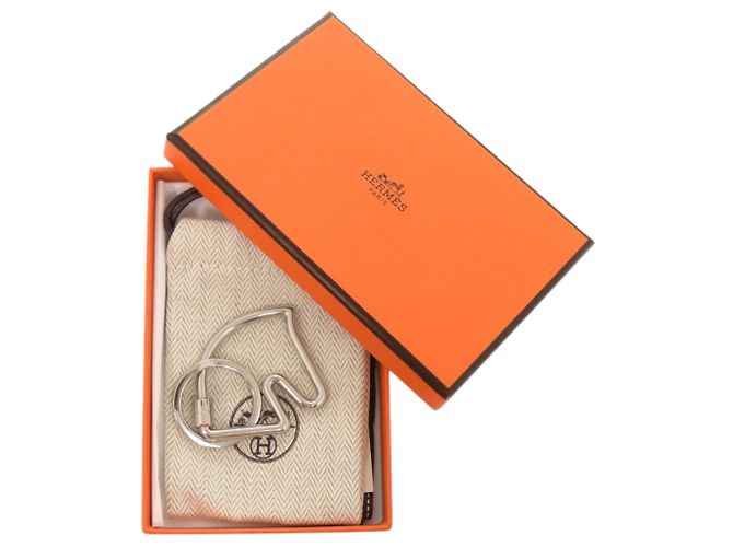 Ring Hermès Portachiavi in metallo argento Cheval Hermes - vista 2