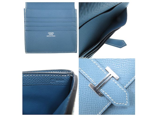 Billetera Bifold Recto Verso Bearn de Hermès Azul - vista 10