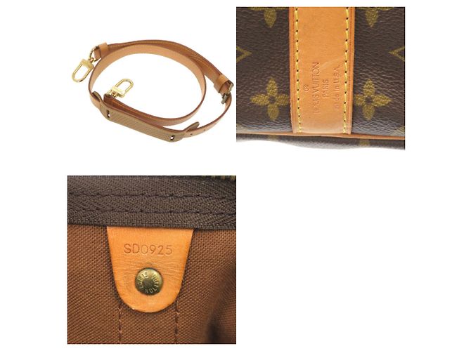 Borsa Boston Monogram Keepall Bandoulière 60 Louis Vuitton Marrone Monogramma - vista 10