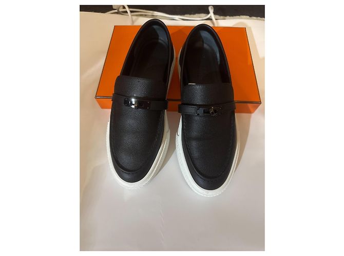 Hermès Black Leather Sneakers - view 2