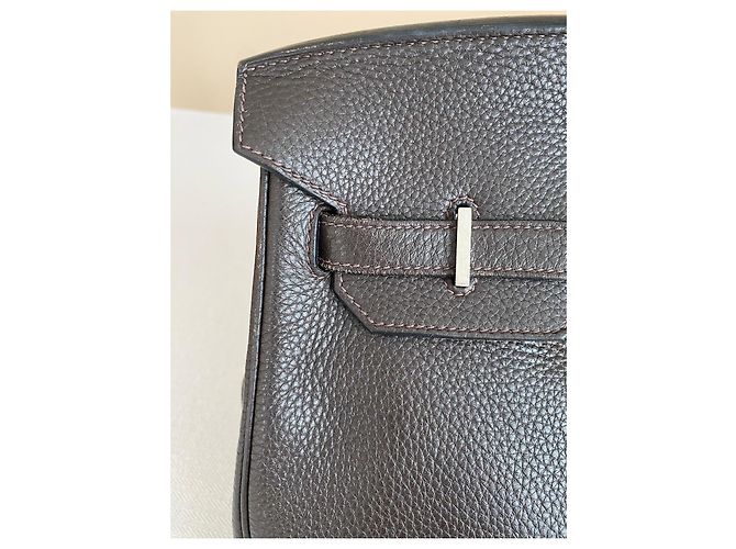 Borsa Hermès Birkin 35 in pelle granata marrone - vista 11
