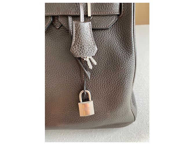 Borsa Hermès Birkin 35 in pelle granata marrone - vista 14