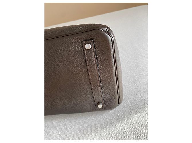 Borsa Hermès Birkin 35 in pelle granata marrone - vista 16
