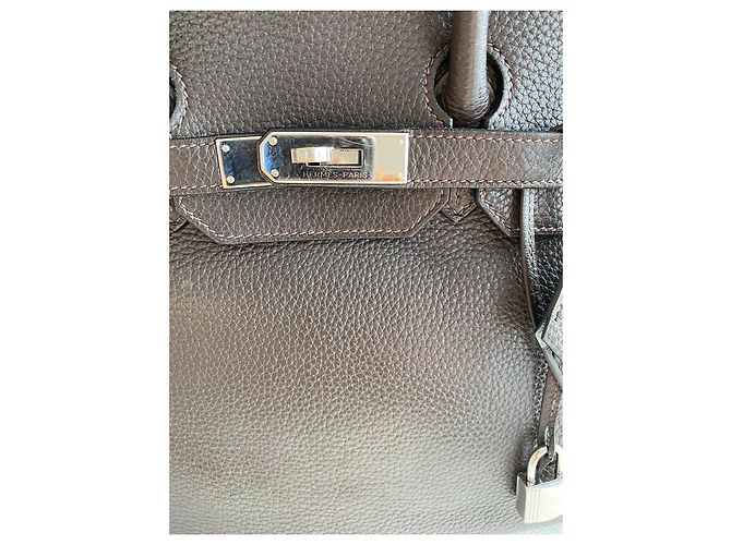 Borsa Hermès Birkin 35 in pelle granata marrone - vista 3