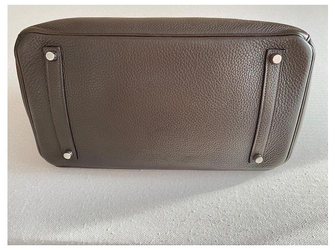 Borsa Hermès Birkin 35 in pelle granata marrone - vista 5