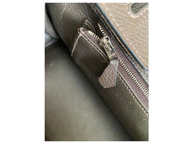 Borsa Hermès Birkin 35 in pelle granata marrone - vista 8