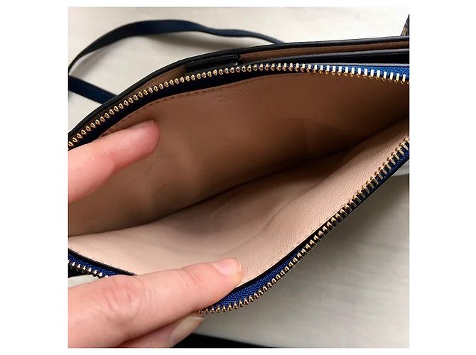 Clutch Chloé in pelle blu navy - vista 2