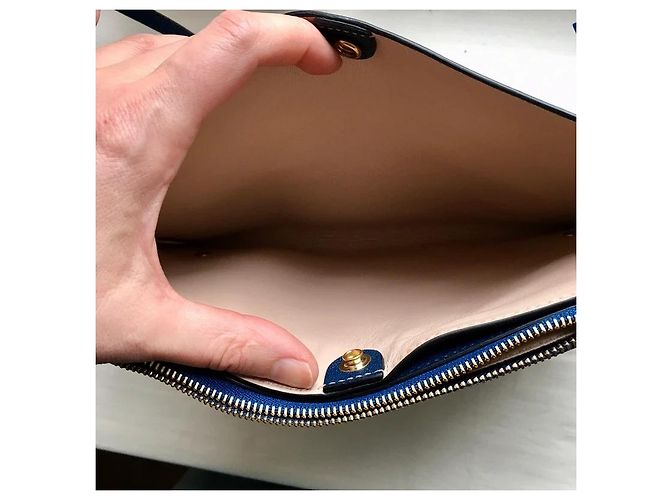 Clutch Chloé in pelle blu navy - vista 3