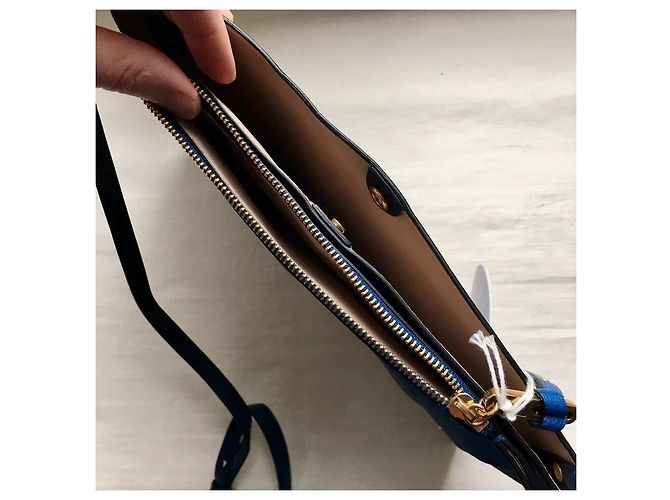 Clutch Chloé in pelle blu navy - vista 5