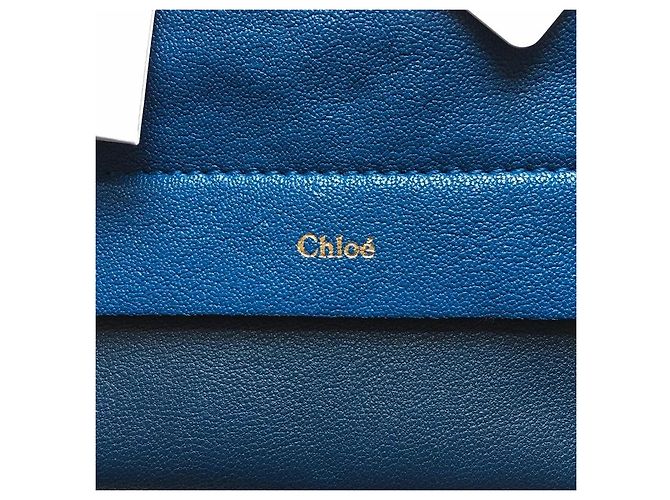 Clutch Chloé in pelle blu navy - vista 8