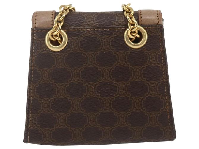 Céline Celine Vintage Macadam Schultertasche aus Canvas und Leder Braun - Ansicht 2