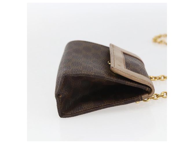 Céline Celine Vintage Macadam Schultertasche aus Canvas und Leder Braun - Ansicht 4