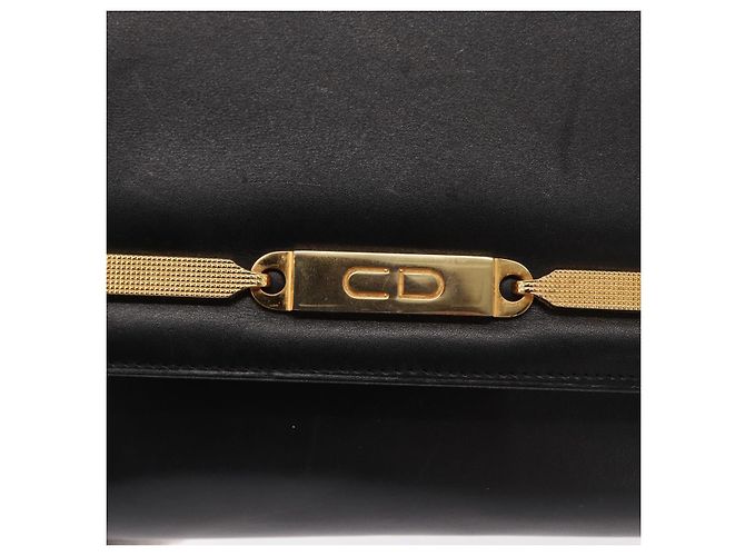 Borsa a Spalla Christian Dior in Pelle Nera e Oro Auth BA9830 Nero D'oro - vista 13