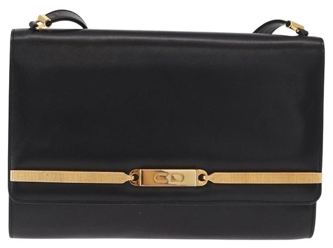 Borsa a Spalla Christian Dior in Pelle Nera e Oro Auth BA9830 Nero D'oro - vista 2