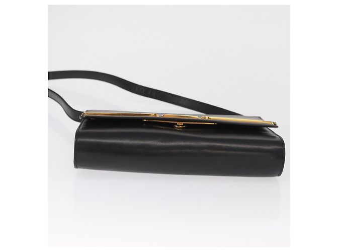 Borsa a Spalla Christian Dior in Pelle Nera e Oro Auth BA9830 Nero D'oro - vista 8