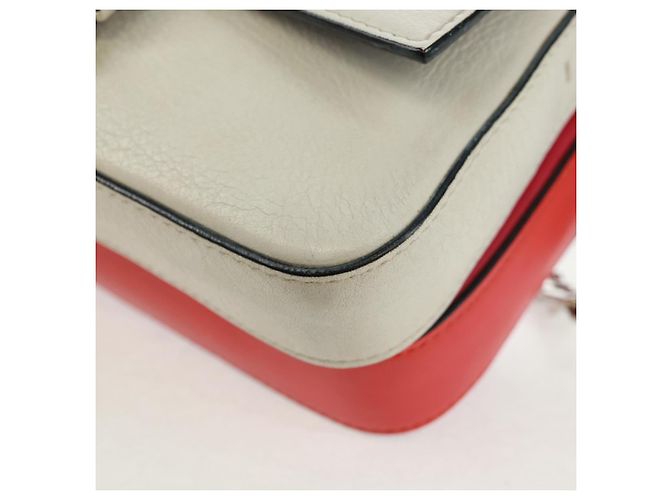 Borsa a spalla FENDI Chain Double Micro Baguette in pelle rosa argento Auth bs32459V - vista 17