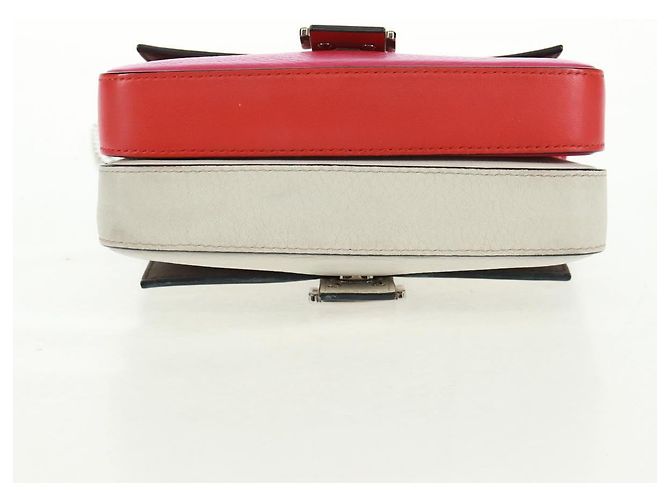 Borsa a spalla FENDI Chain Double Micro Baguette in pelle rosa argento Auth bs32459V - vista 5