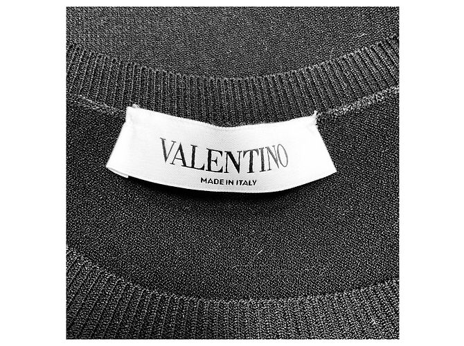 Valentino Garavani Schwarzer Strickpullover mit Glockenärmeln von Valentino - Ansicht 3