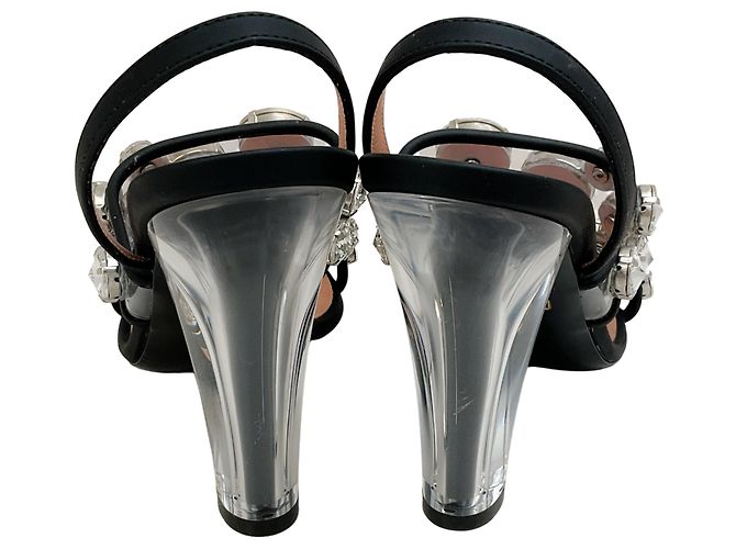 Sandali slingback maxi in cristallo Moschino Nero - vista 5