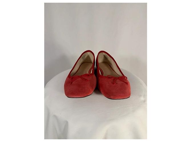 J.Crew Ballerine Quinn in suede rosso - vista 3