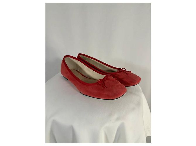 J.Crew Ballerine Quinn in suede rosso - vista 4