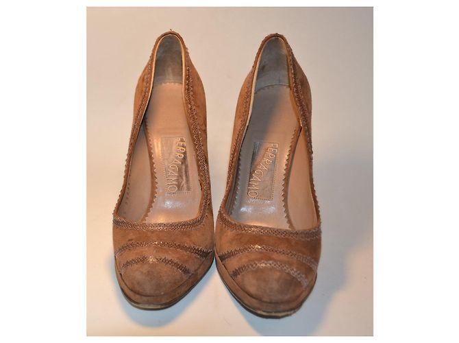 Décolleté Salvatore Ferragamo Atelier scamosciato marrone - vista 2
