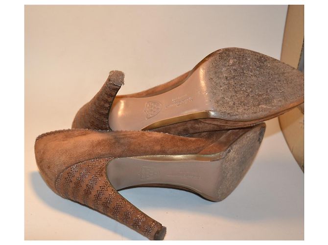 Décolleté Salvatore Ferragamo Atelier scamosciato marrone - vista 4