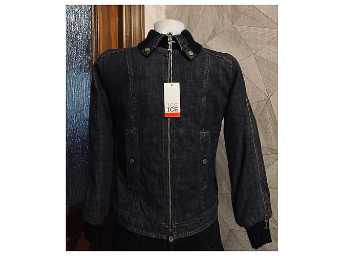 Autre Marque ICE ICEBERG  - VESTE EN JEAN GARÇON Noir Gris anthracite - vue 2