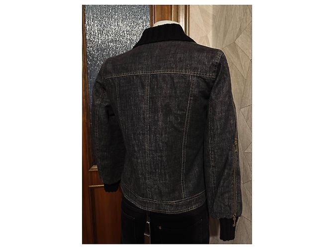 Autre Marque ICE ICEBERG  - VESTE EN JEAN GARÇON Noir Gris anthracite - vue 4