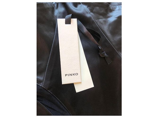 Pinko Ärmelloses Top aus Satin und schwarzem Netz Größe S oder 36 - Ansicht 10