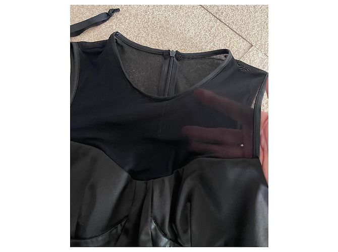 Pinko Ärmelloses Top aus Satin und schwarzem Netz Größe S oder 36 - Ansicht 6
