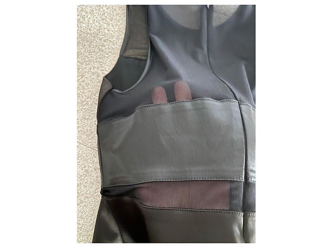 Pinko Ärmelloses Top aus Satin und schwarzem Netz Größe S oder 36 - Ansicht 8