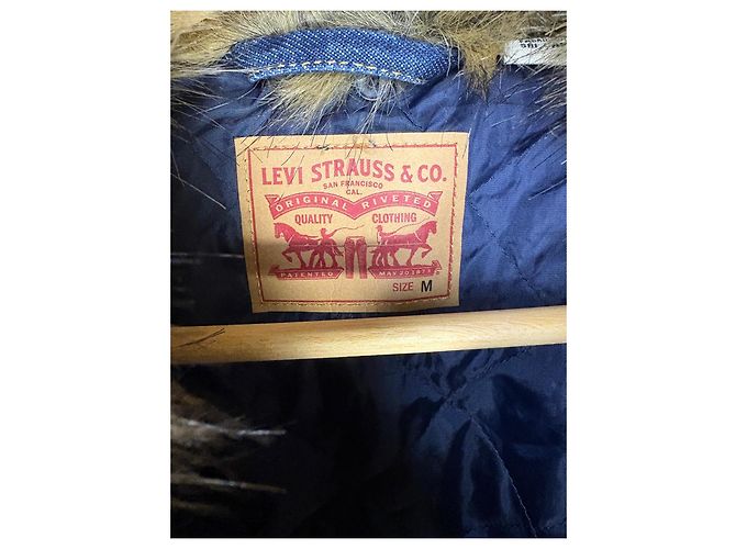 Levi's Jeansjacke mit Kunstfellkragen Braun Blau - Ansicht 2
