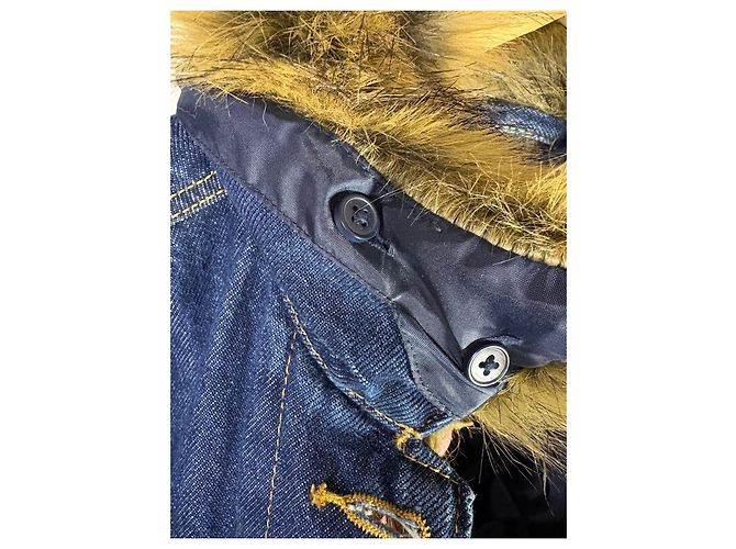 Levi's Jeansjacke mit Kunstfellkragen Braun Blau - Ansicht 4