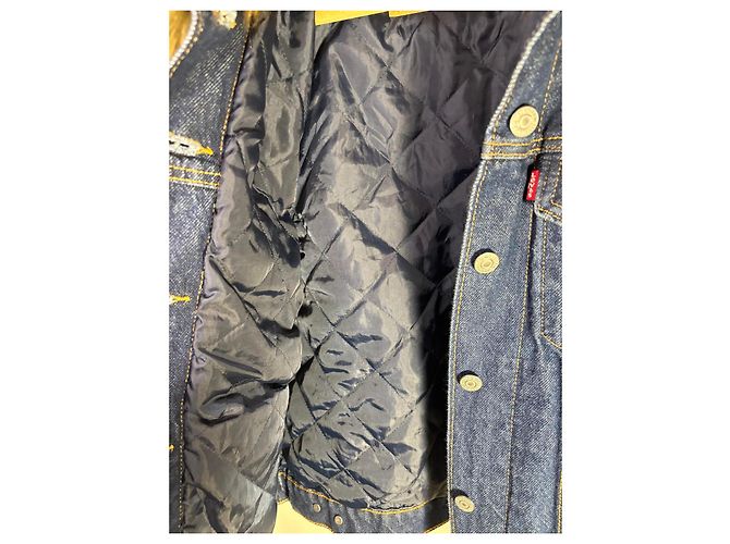 Levi's Jeansjacke mit Kunstfellkragen Braun Blau - Ansicht 5