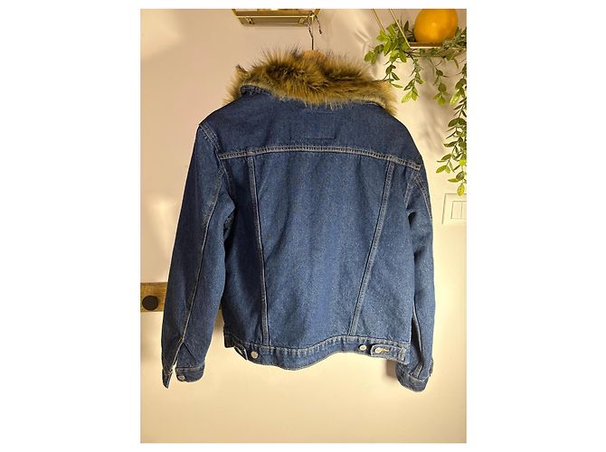 Levi's Jeansjacke mit Kunstfellkragen Braun Blau - Ansicht 6