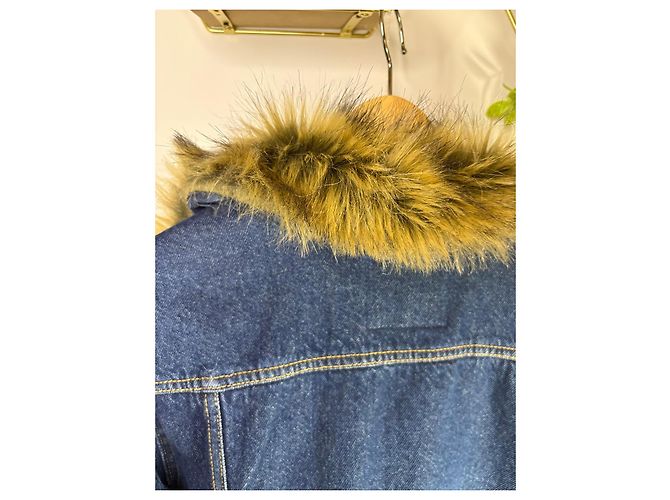 Levi's Jeansjacke mit Kunstfellkragen Braun Blau - Ansicht 7