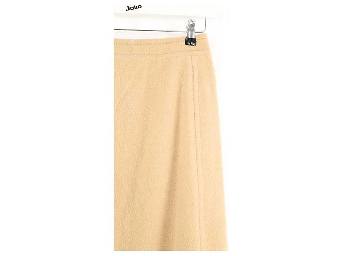 Céline Falda de lana beige - vista 4