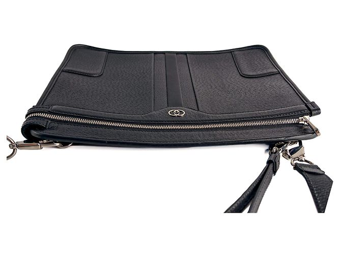Gucci Borsa a tracolla in pelle intrecciata nera Nero - vista 10