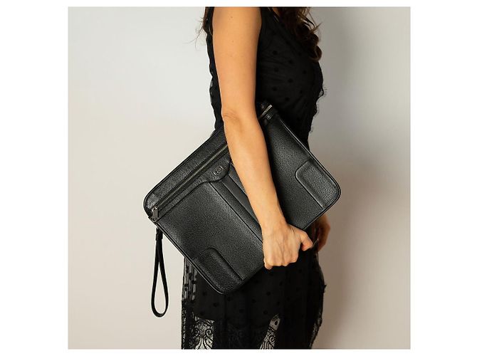 Gucci Borsa a tracolla in pelle intrecciata nera Nero - vista 3