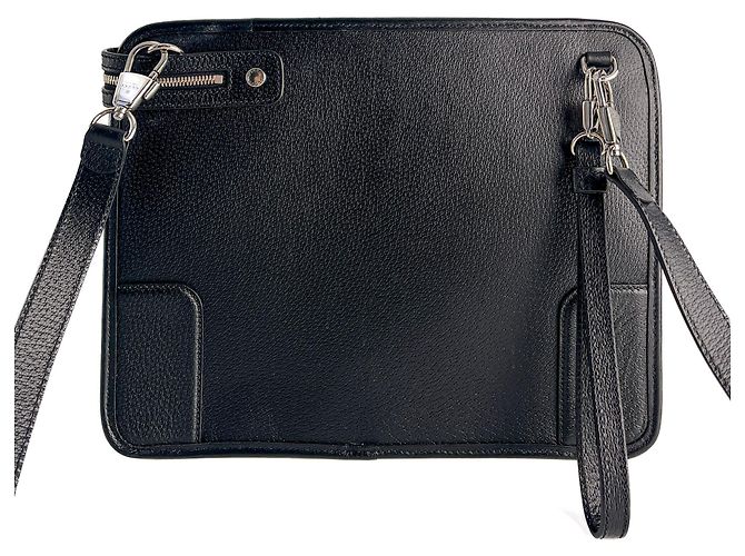 Gucci Borsa a tracolla in pelle intrecciata nera Nero - vista 6