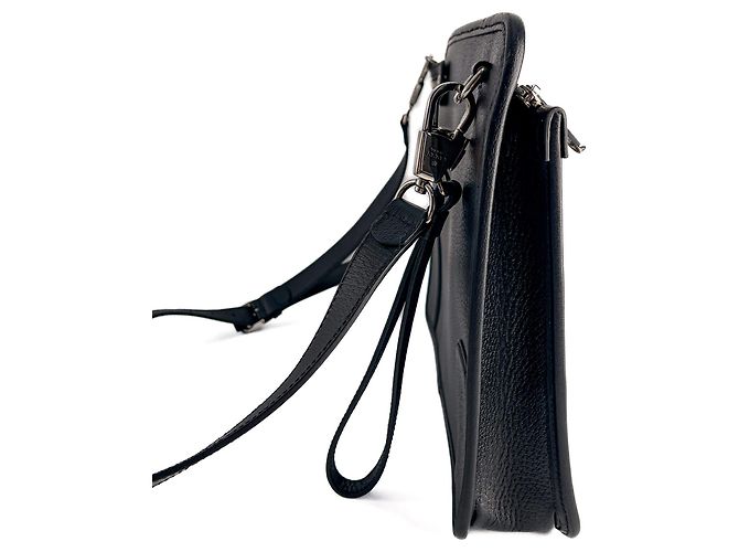 Gucci Borsa a tracolla in pelle intrecciata nera Nero - vista 8