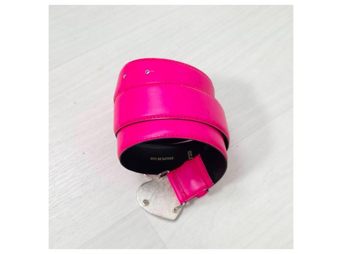 Yves Saint Laurent YSL rosa Gürtel mit roter Pik-Herz-Schnalle Pink - Ansicht 4