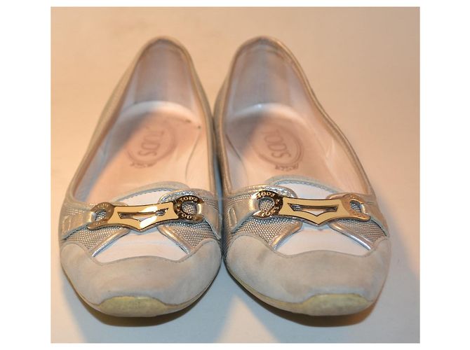 Bailarinas Tod's de piel gris plateado Plata - vista 2